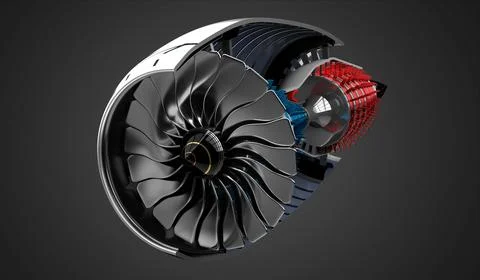 Jet engine inside - on grey background イラスト素材