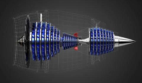 Jet engine inside - on grey background イラスト素材