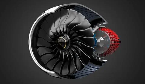 Jet engine inside - on grey background イラスト素材