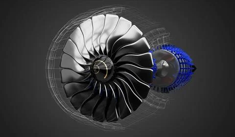 Jet engine inside - on grey background イラスト素材