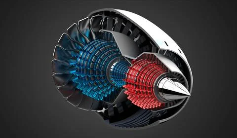 Jet engine inside - on grey background イラスト素材