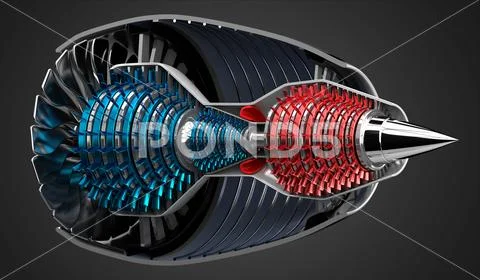 Jet engine inside - on grey background: Graphic #249329105