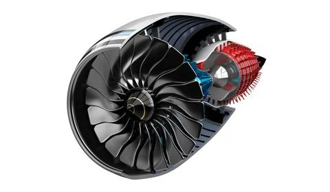 Jet engine inside - on white background イラスト素材