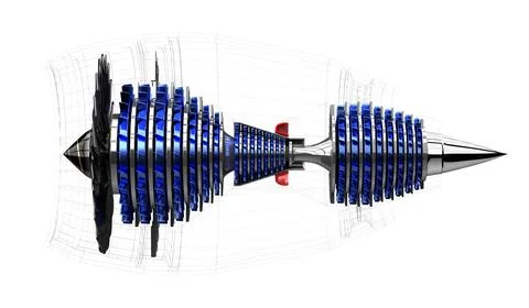 Jet engine inside - on white background イラスト素材