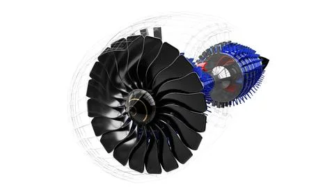 Jet engine inside - on white background イラスト素材