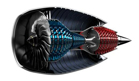 Jet engine inside - on white background イラスト素材