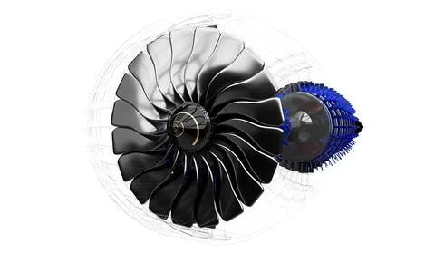 Jet engine inside - on white background イラスト素材