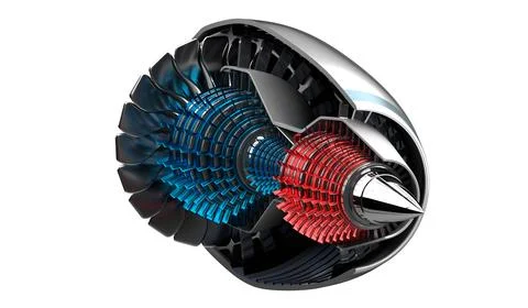 Jet engine inside - on white background イラスト素材