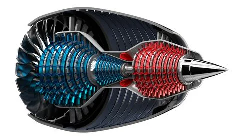 Jet engine inside - on white background イラスト素材