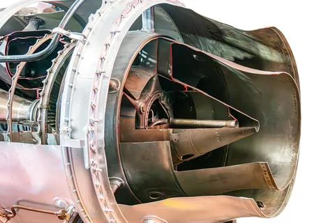 Jet Engine Internal Components Close-Up with Metallic Texture Stock Photos