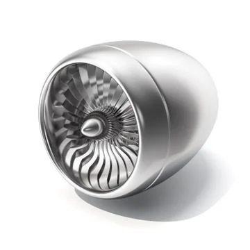 Jet engine isolated on white background. 3d rendering Stock Illustration