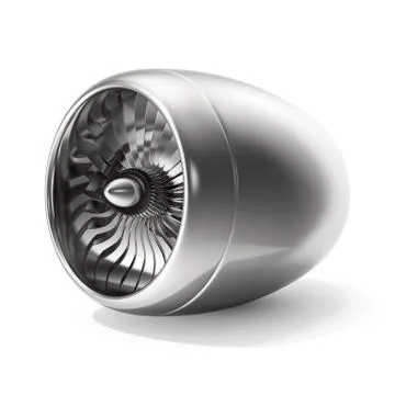 Jet engine isolated on white background. 3d rendering Stock Illustration