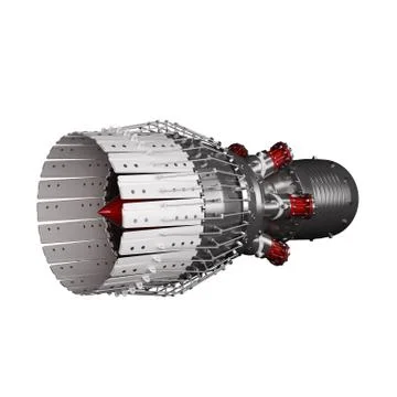 Jet engine isolated on white background High resolution 3d render Stock Illustration