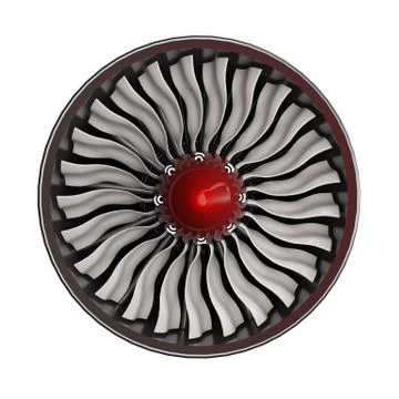 Jet engine isolated on white background High resolution 3d render Stock Illustration
