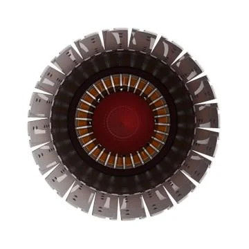 Jet engine isolated on white background High resolution 3d render Stock Illustration