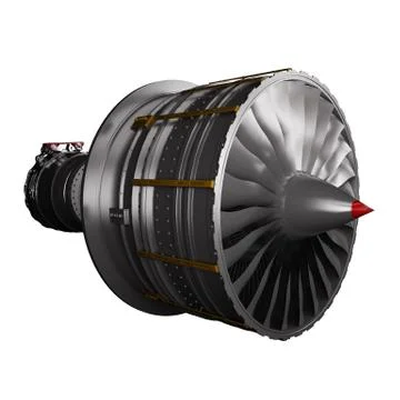 Jet engine isolated on white background High resolution 3d render Stock Illustration