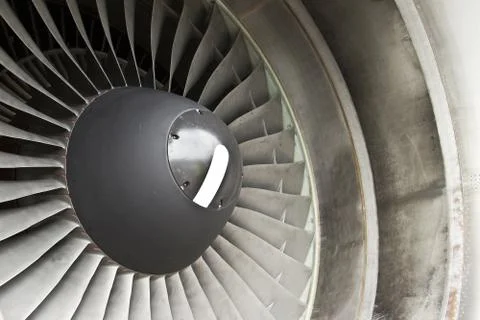 Jet engine in modern airplane 스톡 사진