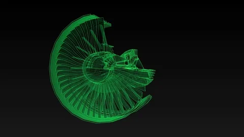 Jet engine of a modern passenger or transport aircraft with a cross section Stock Footage 81246160