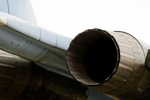 Jet engine nuzzle of fighter plane, controlled thrust Stock Photos