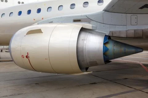 Jet engine passenger plane Stock Photos