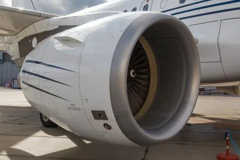 Jet engine passenger plane Stock Photos