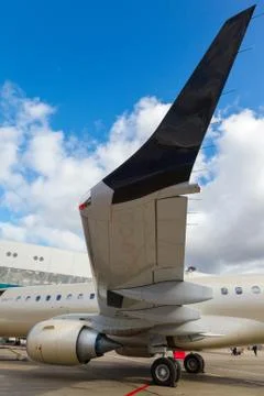 Jet engine passenger plane Stock Photos