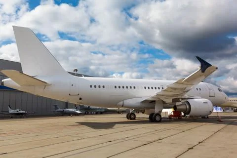 Jet engine passenger plane Stock Photos