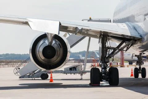Jet engine passenger plane Foto stock