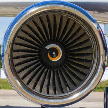 Jet engine passenger plane Foto stock