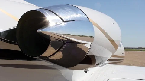 Jet Engine Provate Jet Slider Shot Stock Footage 94498969