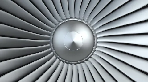 Jet engine, turbine blades of airplane, 3d animation, seamless loop Stock-Footage 44898543