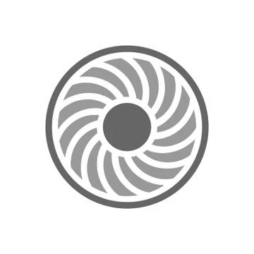 Jet engine turbine blades vector illustration isolated on white background. Stock Illustration