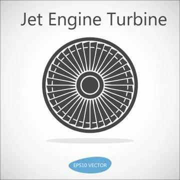 Jet Engine Turbine Front View Stock Illustration