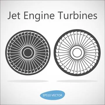 Jet Engine Turbine Front View Stock Illustration