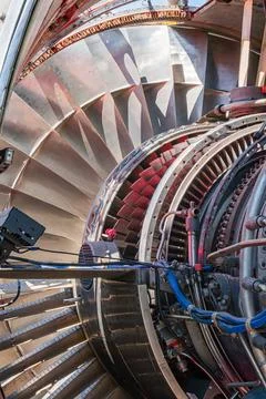 Jet Engine Turbine Section Under Inspection Stock Photos