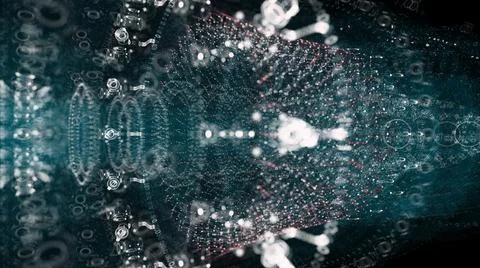 Jet engine x-ray transparent with particles 스톡 일러스트