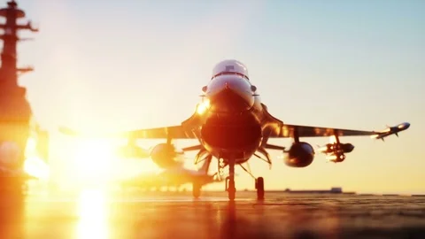 Jet f16, fighter on aircraft carrier in Stock Video Pond5