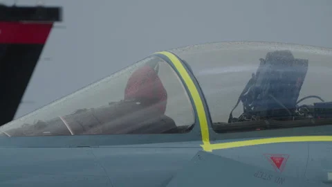 Jet fighter cockpit close up in rain Stock-Footage 324129136