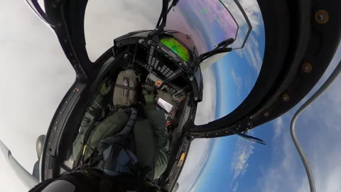 Jet Fighter Cockpit Perspective - Real Aviation Footage Above Clouds Stock Footage 315580866