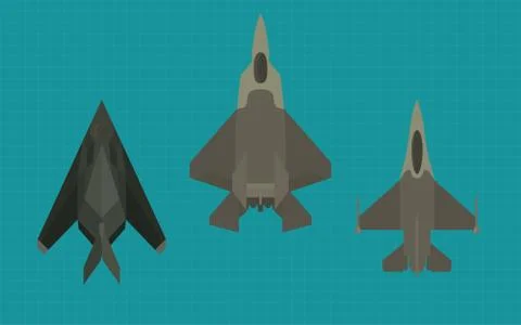 Jet fighter collection view from top 스톡 일러스트