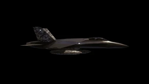 Jet Fighter. Military aircraft on black ... | Stock Video | Pond5