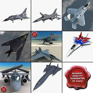 Jet Fighters Collection 8 3D Model