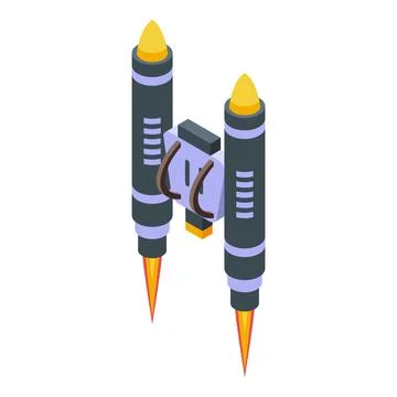 Jet fire pack icon isometric vector. Future rocket 스톡 일러스트