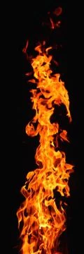 Jet flame in front of black background Stock Photos