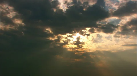 Jet Fly Though Beautiful Sunset Stock Footage 67832353