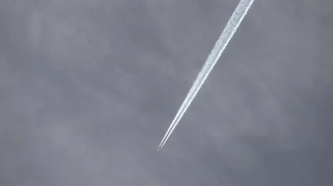 Jet Flyover with contrail realtime Stock Footage 47995630