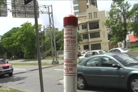 Jet Fuel Underground Pipe Marker Stock Footage 761955