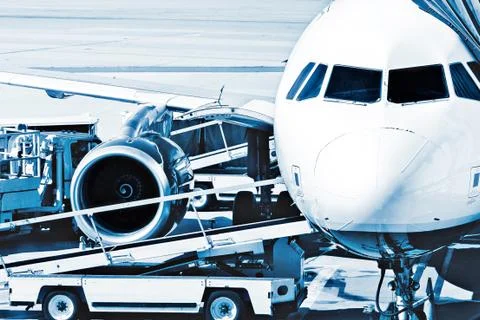 Jet at the gate Stock Photos