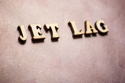 Jet Lag text view Stock Photos