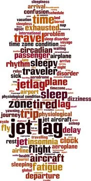 Jet lag word cloud Stock Illustration